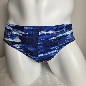 Cosabella Mens Never Say Never Printed Lace Low Rise Brief Blue Tie Dye NEW